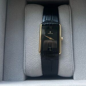 Women’s Emerge leather watch, matching mens watch also listed in my closet.